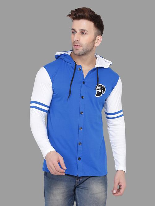 hooded neck color block t-shirt - 20841372 -  Standard Image - 0