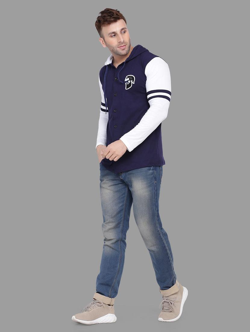 hooded neck color block t-shirt - 20841387 - Standard Image - 3