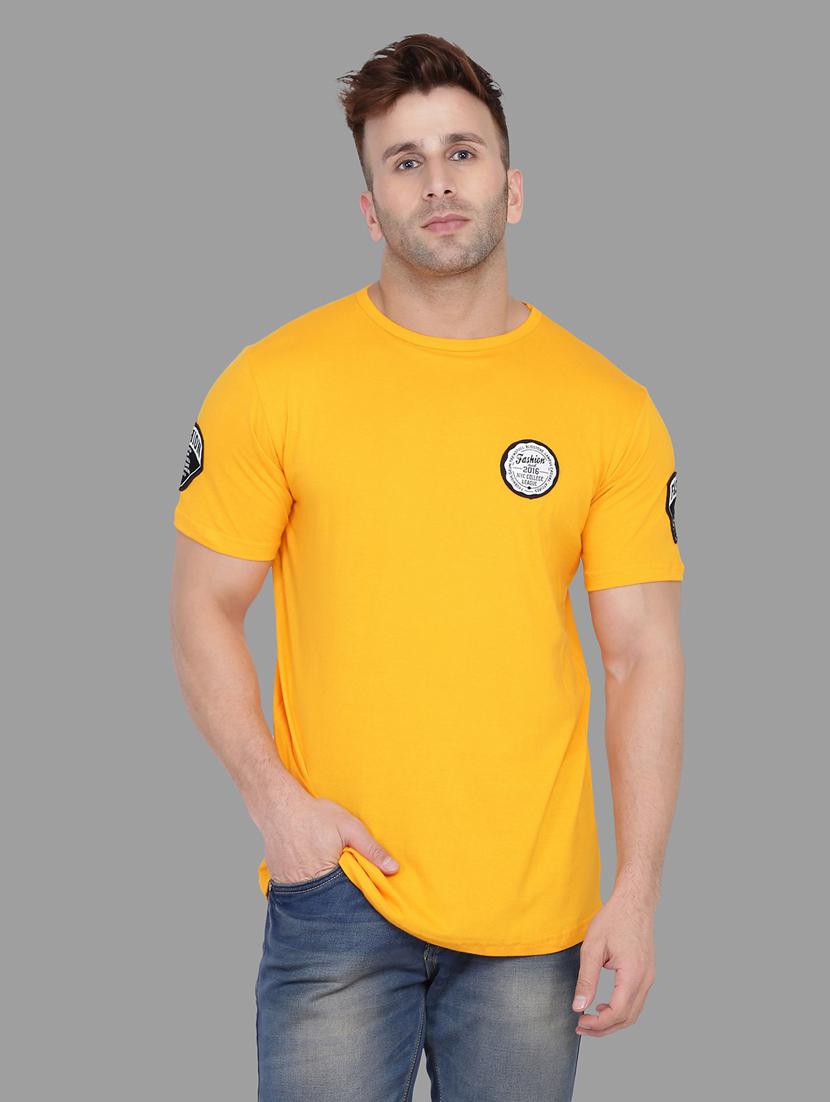 yellow cotton blend t-shirt - 20841410 - Zoom Image - 0
