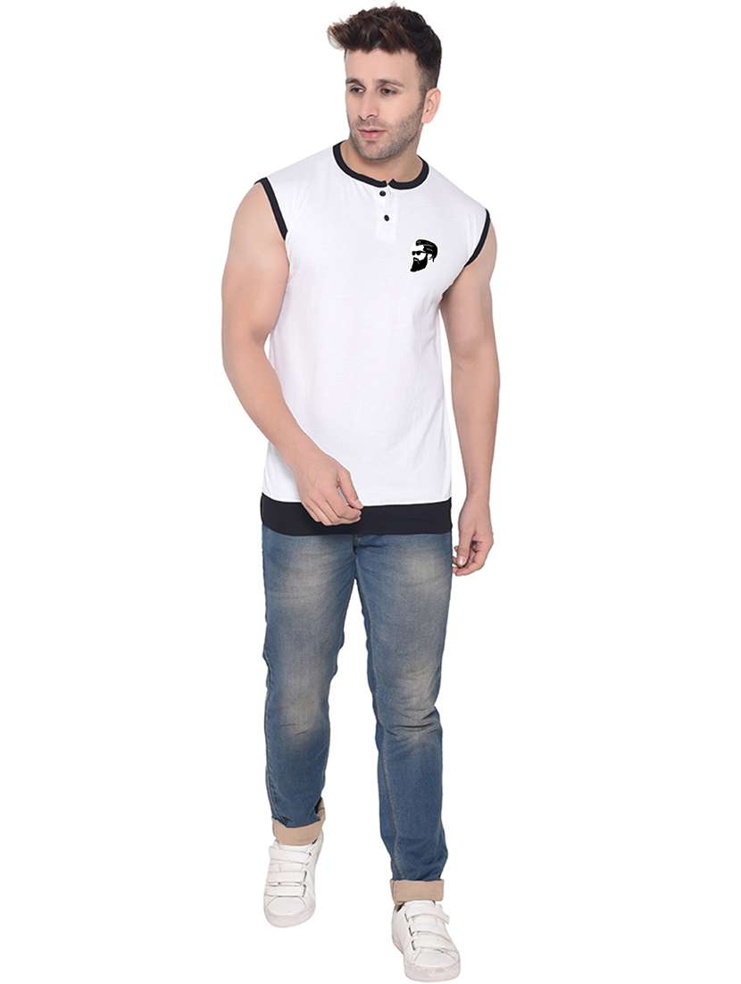 henley neck solid t-shirt - 20841457 -  Standard Image - 3