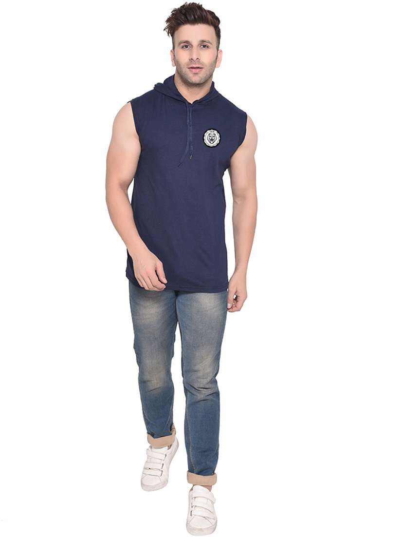 navy blue cotton blend t-shirt - 20841463 -  Standard Image - 3