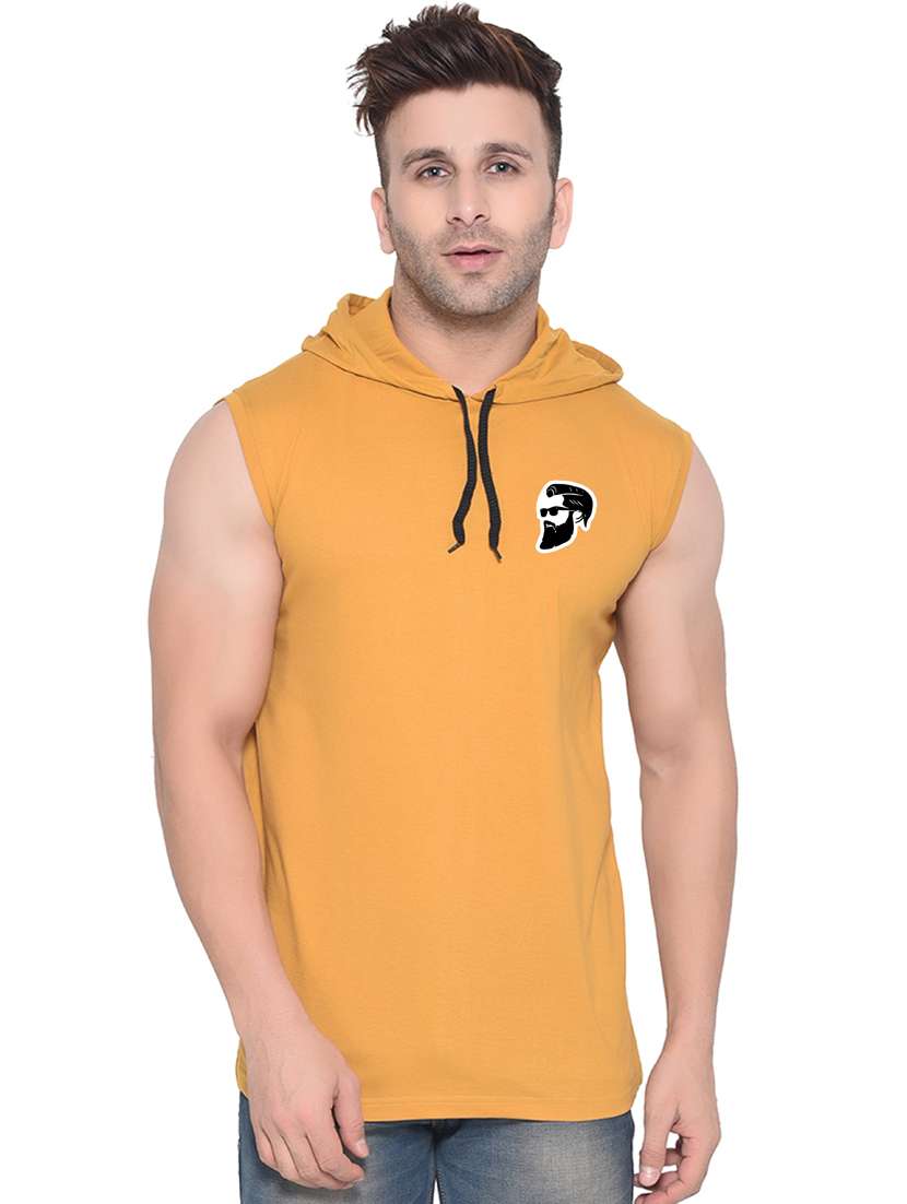hooded neck solid t-shirt