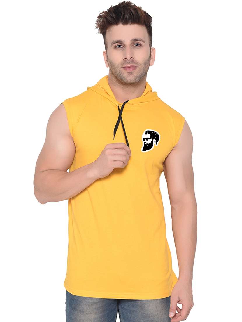 hooded neck solid t-shirt