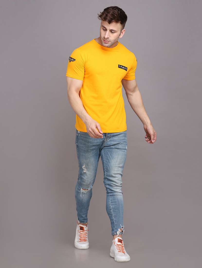 yellow cotton blend t-shirt - 20841483 -  Standard Image - 3