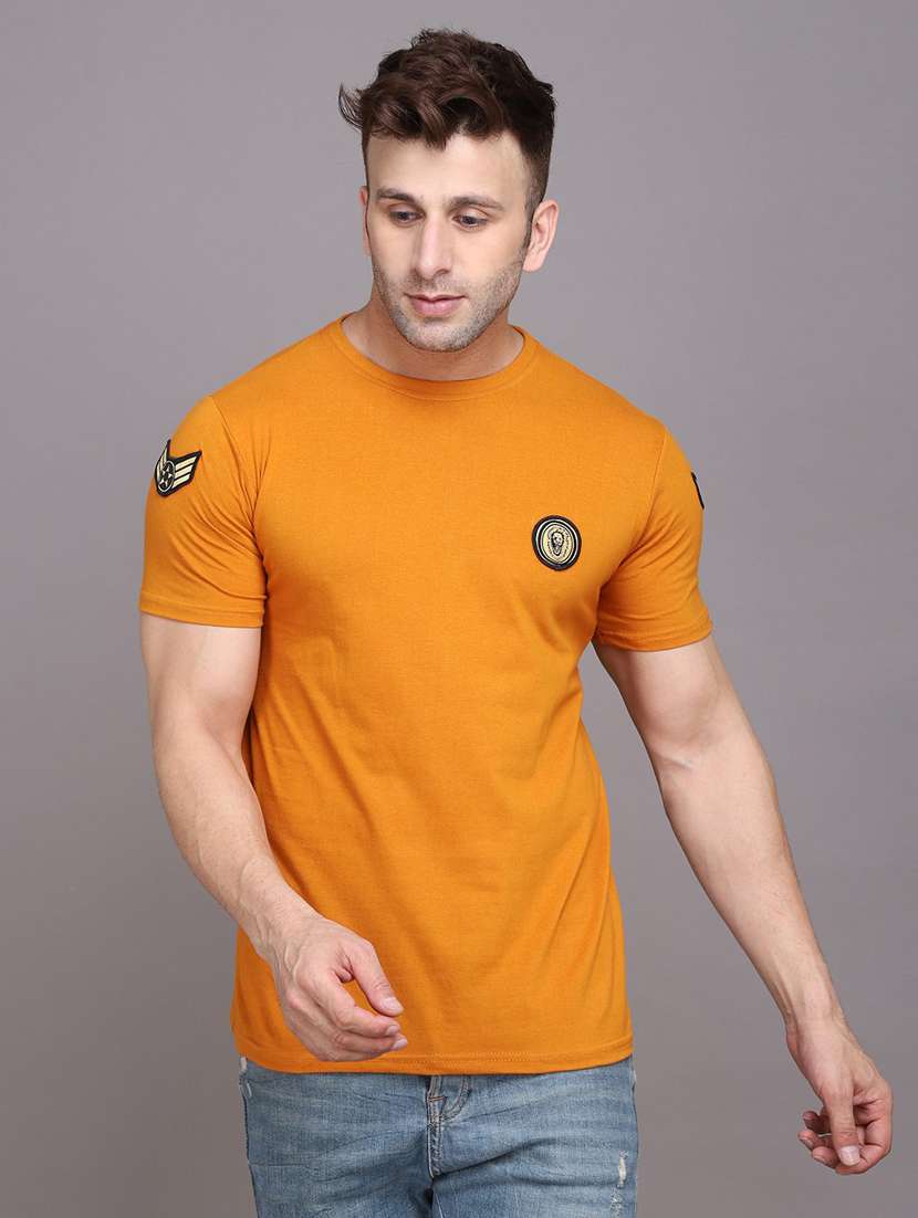 men solid short sleeve t-shirt