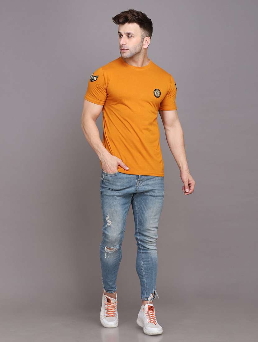 Men Solid Short Sleeve T-shirt - 20841509 -  Standard Image - 3