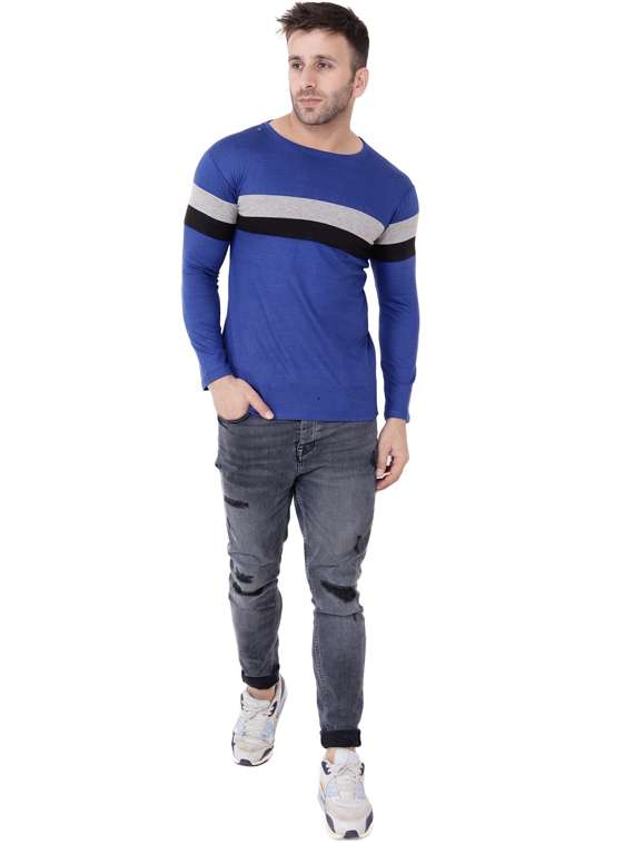 blue cotton blend t-shirt - 20841545 -  Standard Image - 3