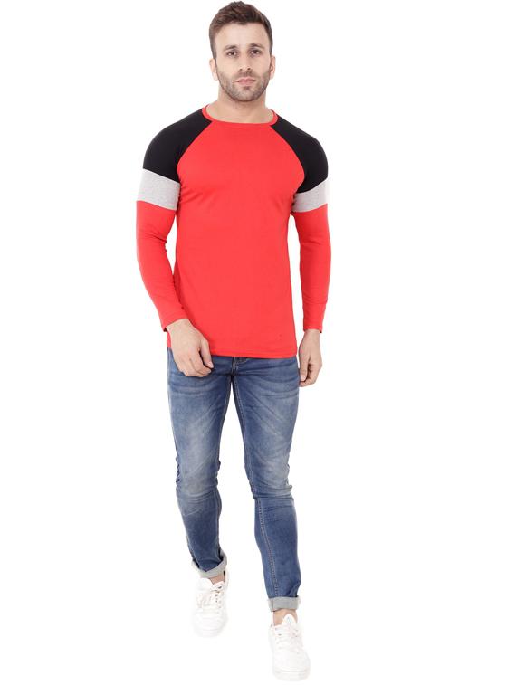 red cotton blend t-shirt - 20841549 - Standard Image - 3