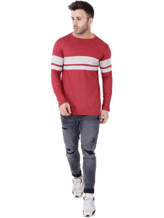 maroon cotton blend t-shirt - 20841556 -  Standard Image - 3