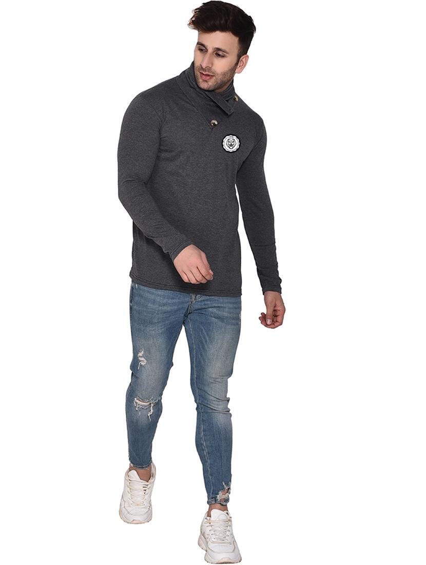 grey cotton blend t-shirt - 20841591 - Standard Image - 3