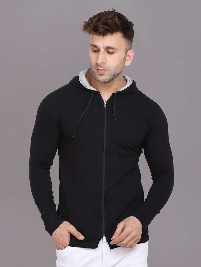black cotton blend t-shirt