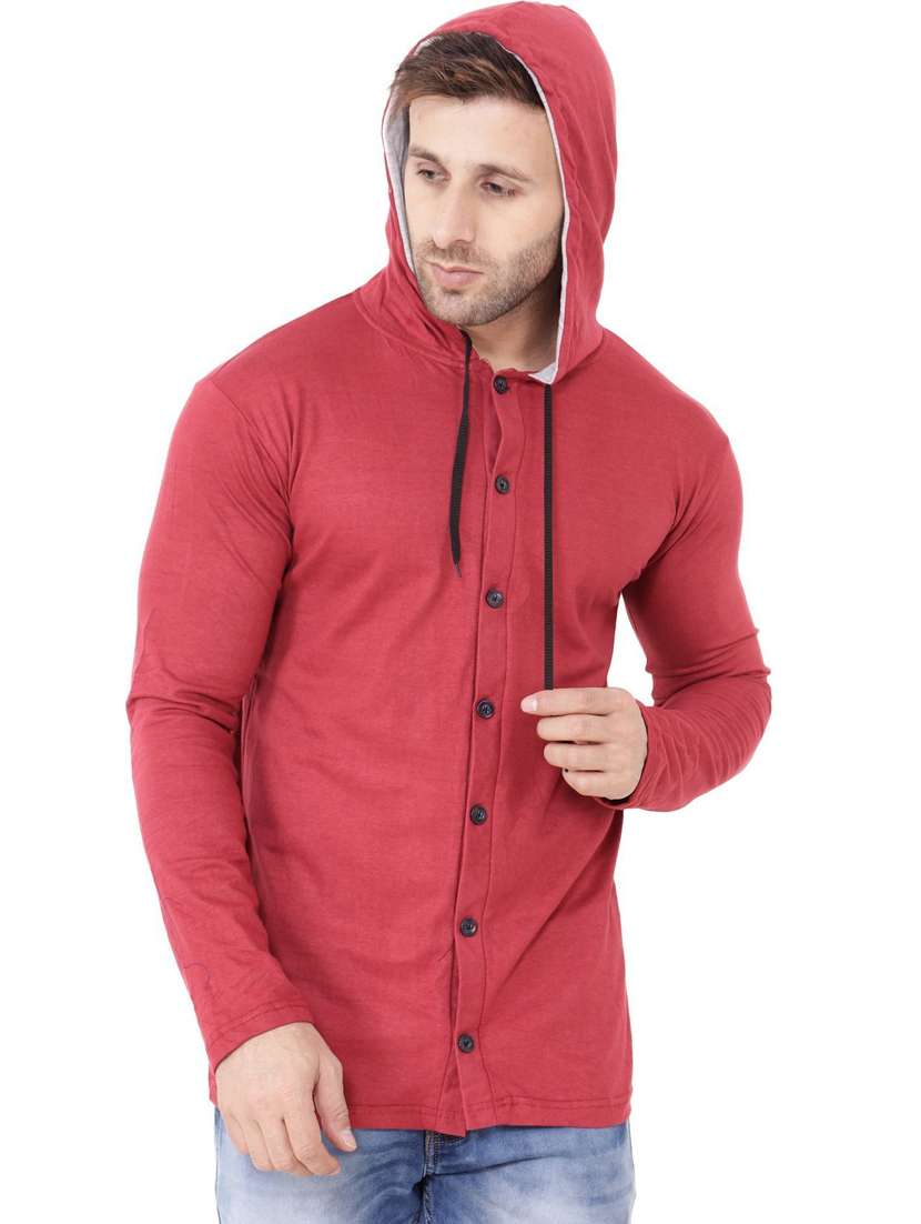 maroon cotton blend t-shirt