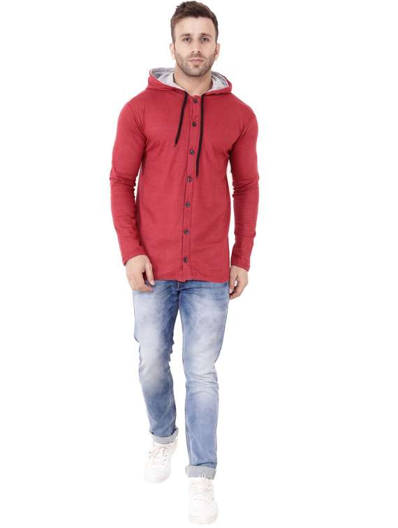 maroon cotton blend t-shirt - 20841622 -  Standard Image - 3