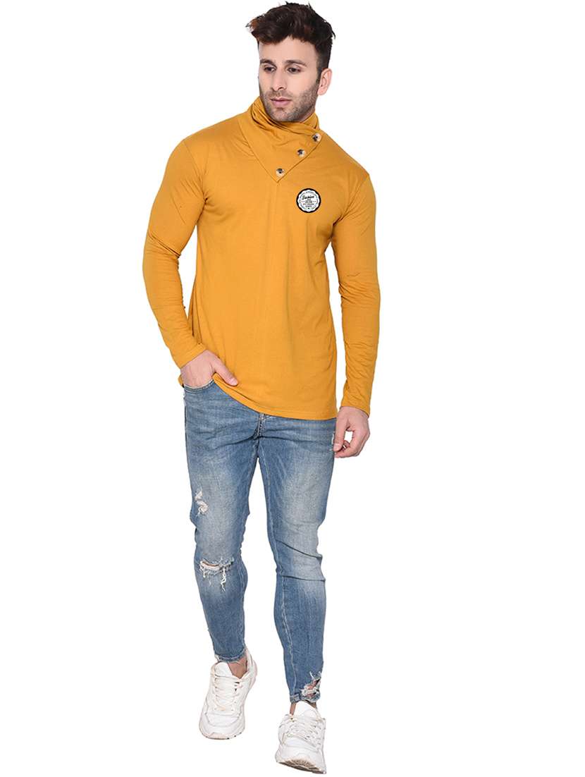mustard cotton blend t-shirt - 20841631 -  Standard Image - 3