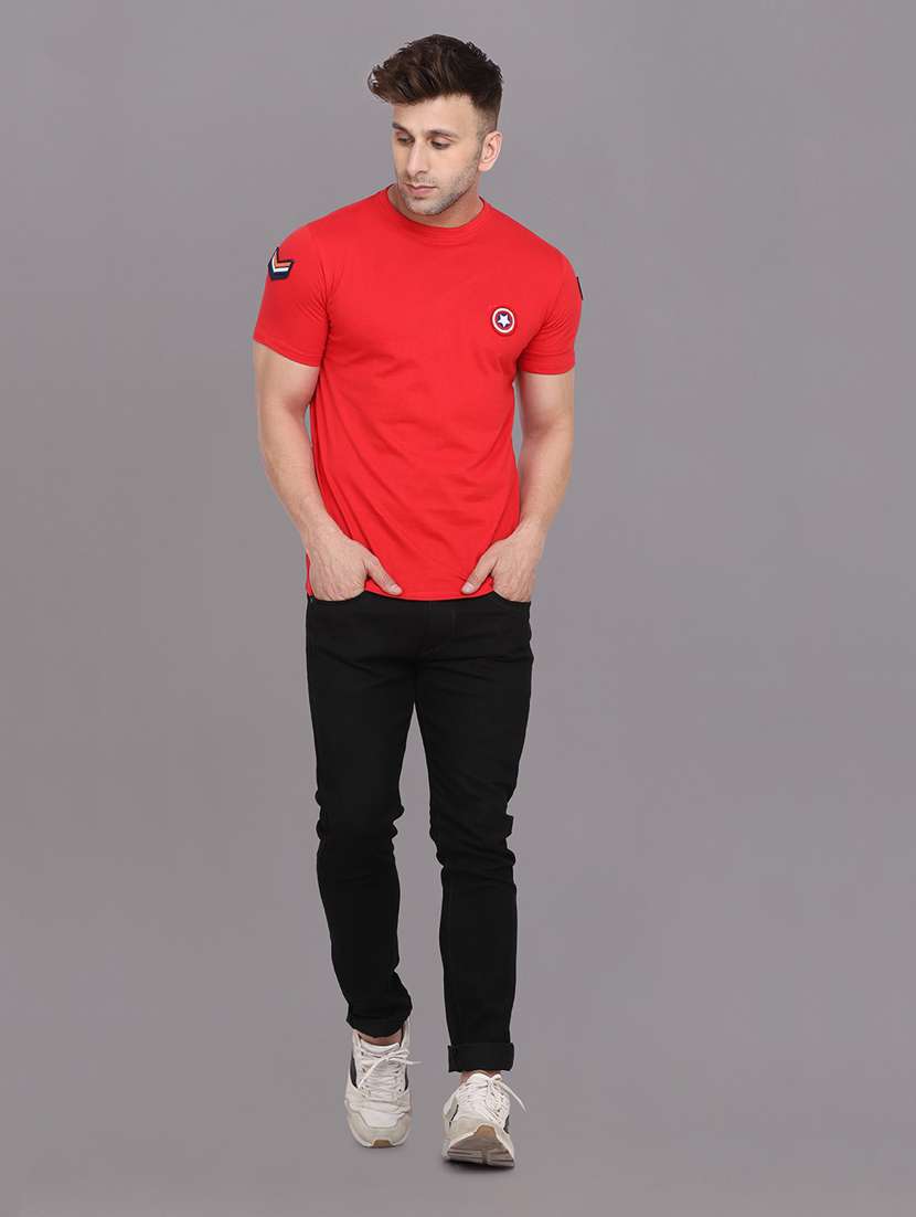Red Cotton Blend T-shirt - 20841688 -  Standard Image - 3
