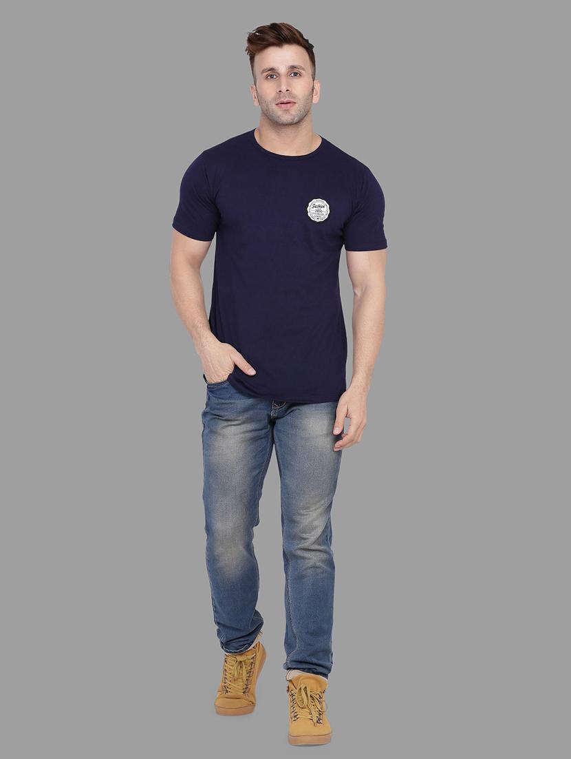 men logo print round neck t-shirt - 20841693 - Standard Image - 3