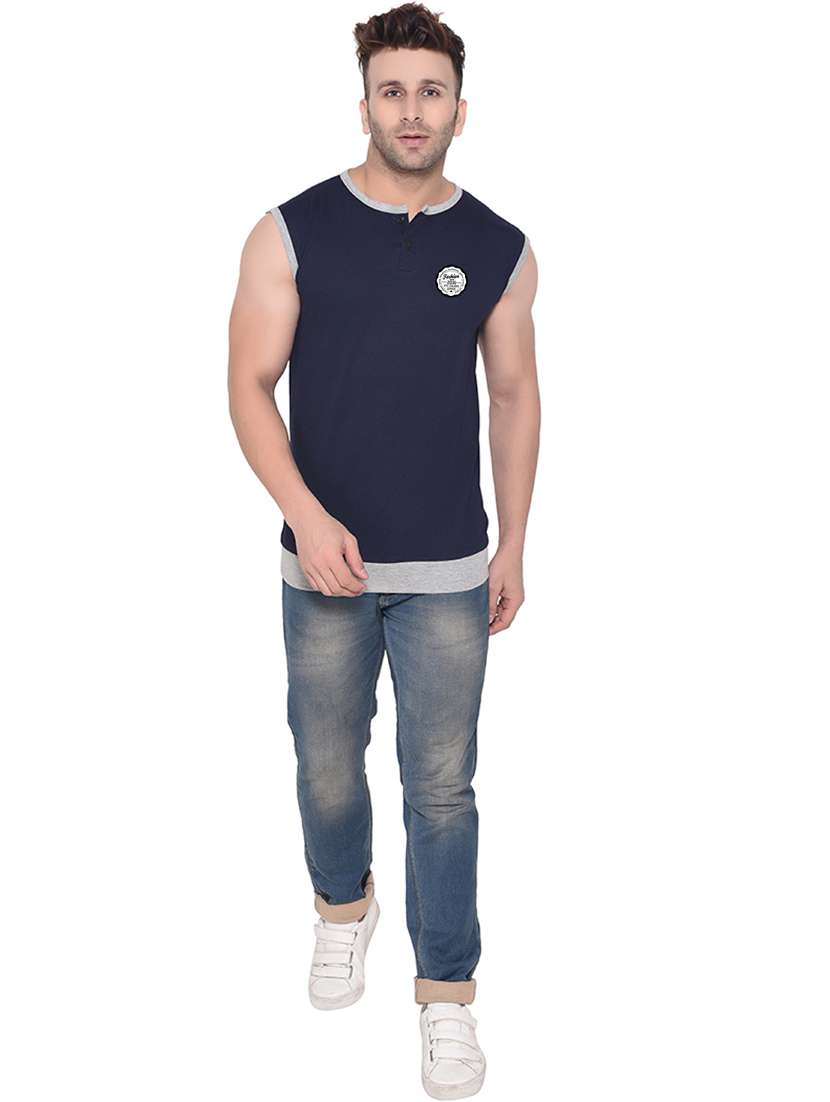 men henleys neck sleeveless t-shirt - 20841702 -  Standard Image - 3
