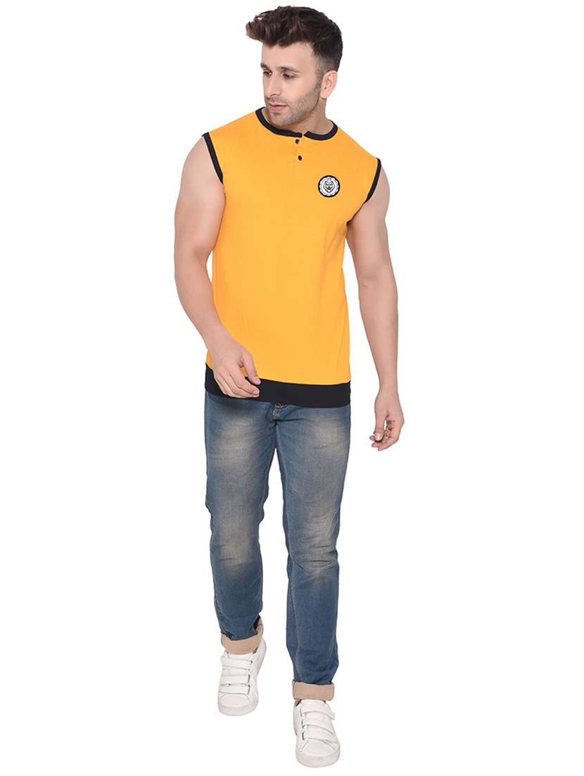 men henleys neck sleeveless t-shirt - 20841706 -  Standard Image - 3