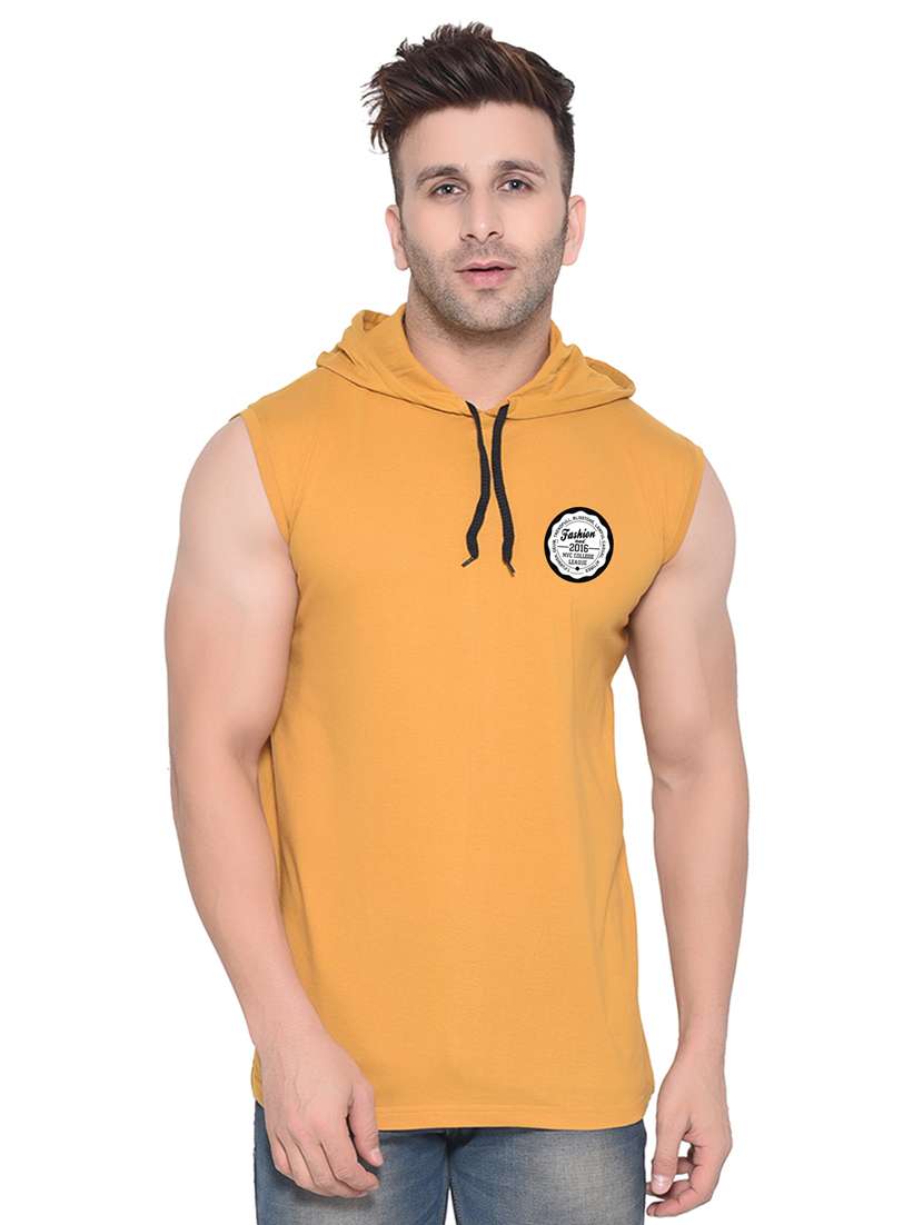 yellow cotton blend t-shirt