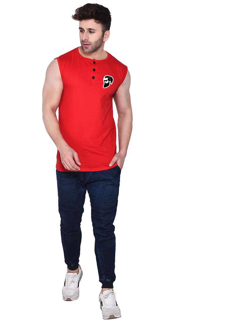 red cotton blend t-shirt - 20841739 -  Standard Image - 3