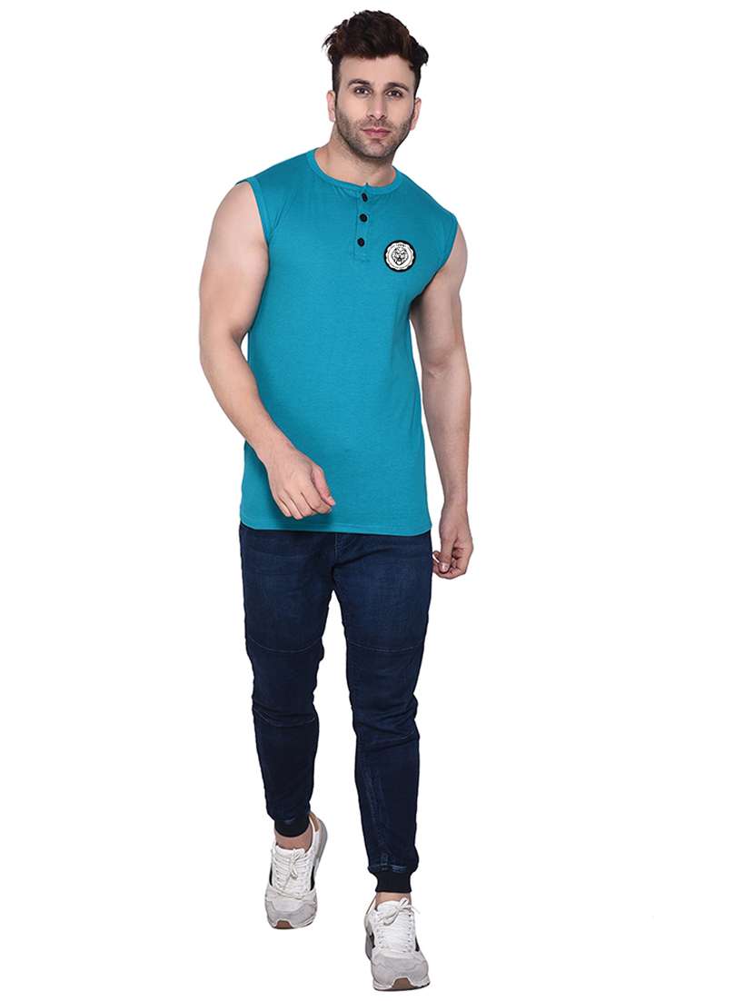 blue cotton blend t-shirt - 20841742 -  Standard Image - 3