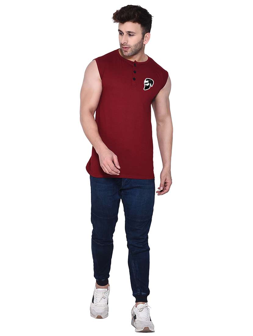 maroon cotton blend t-shirt - 20841747 -  Standard Image - 3