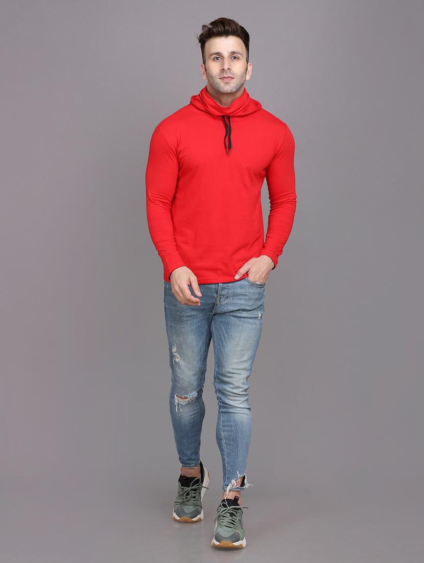 red cotton blend t-shirt - 20841774 - Standard Image - 3