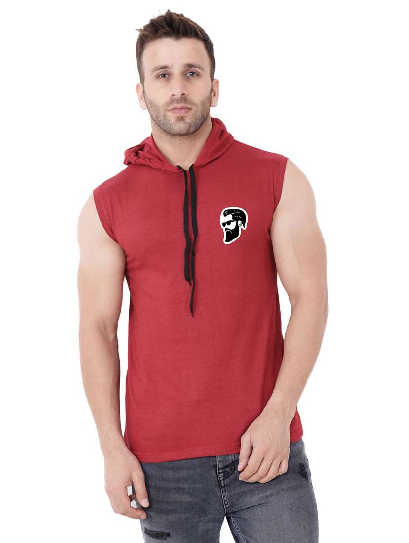 maroon cotton blend t-shirt