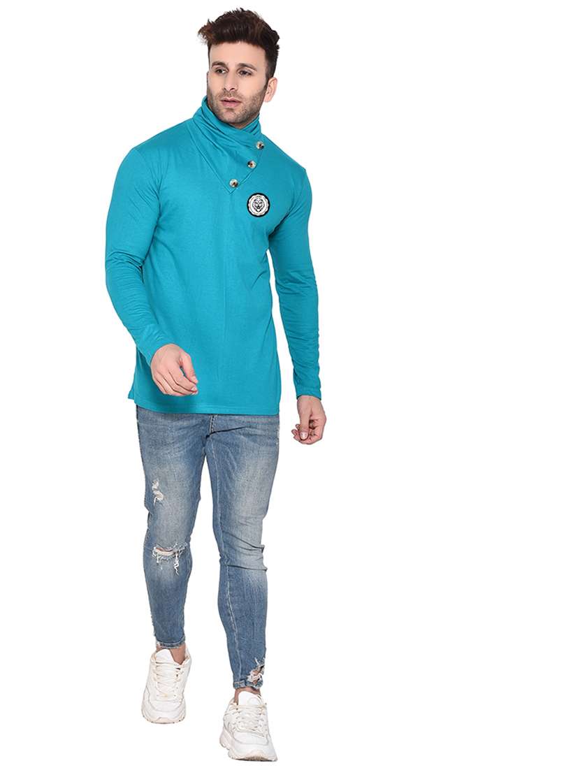 turquoise cotton blend t-shirt - 20841803 -  Standard Image - 3