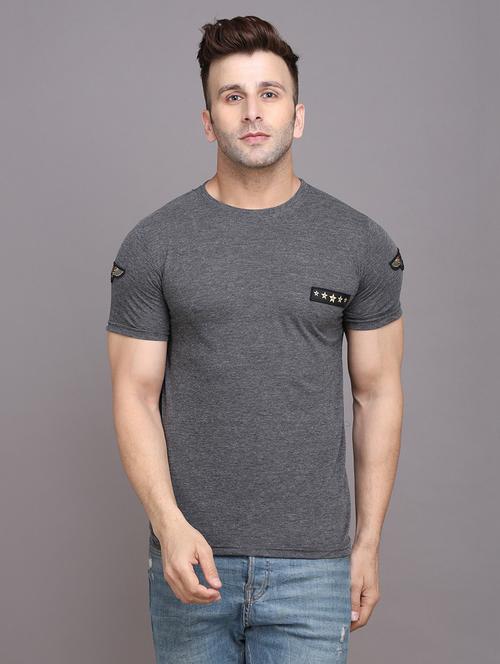 grey cotton blend t-shirt - 20841807 - Standard Image - 0