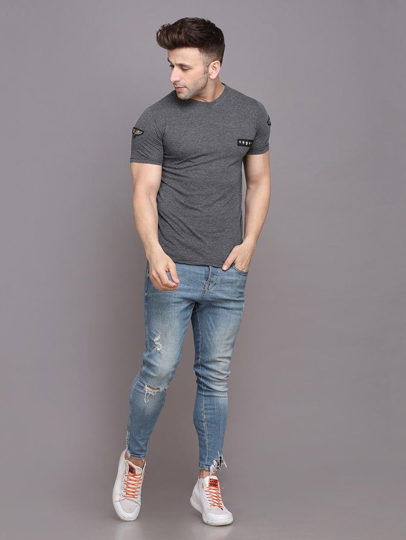 grey cotton blend t-shirt - 20841807 - Standard Image - 3