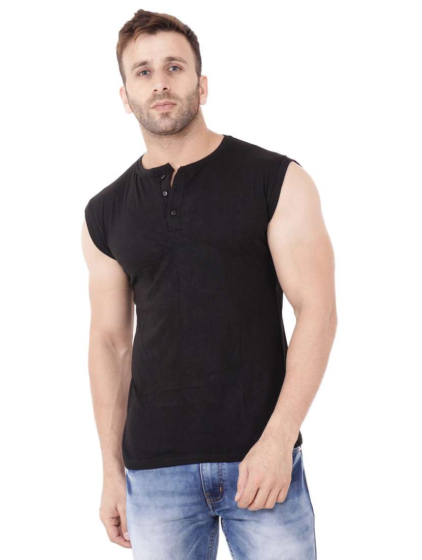 black cotton blend t-shirt
