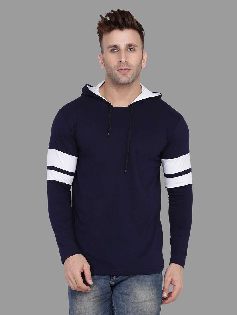 navy blue cotton blend t-shirt