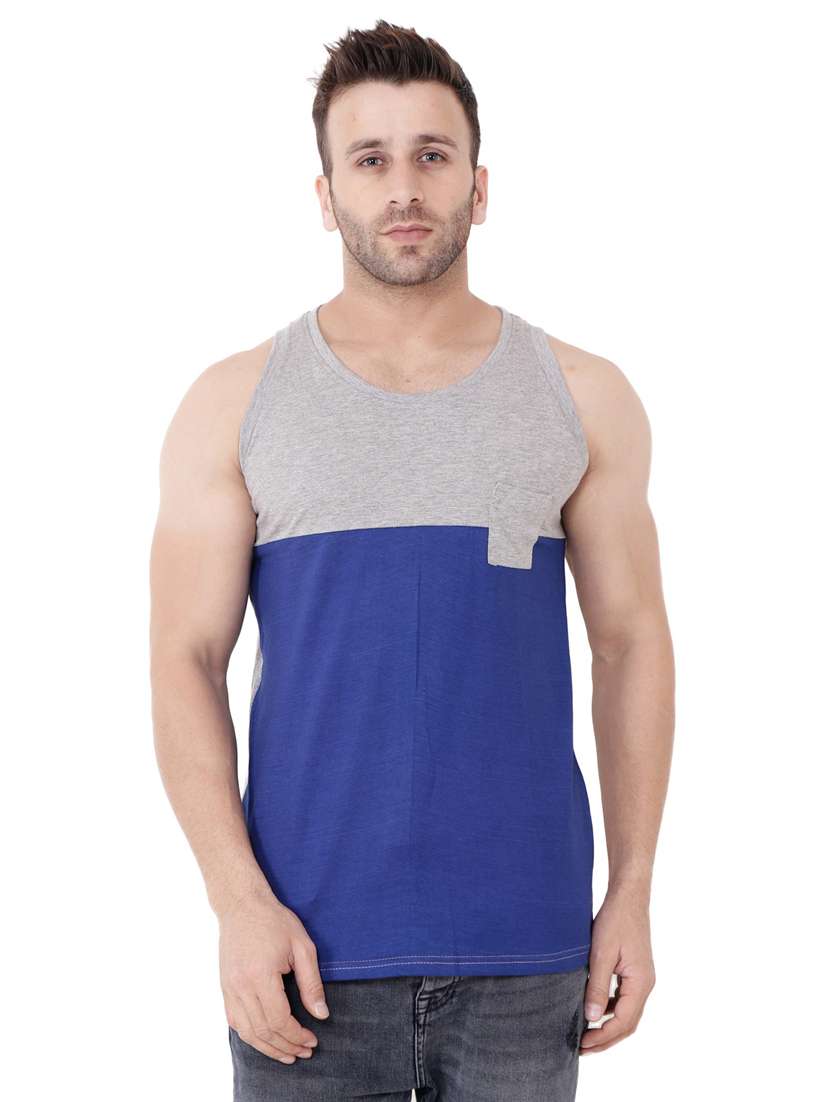 blue cotton blend t-shirt