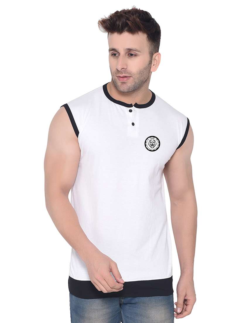 white cotton blend t-shirt