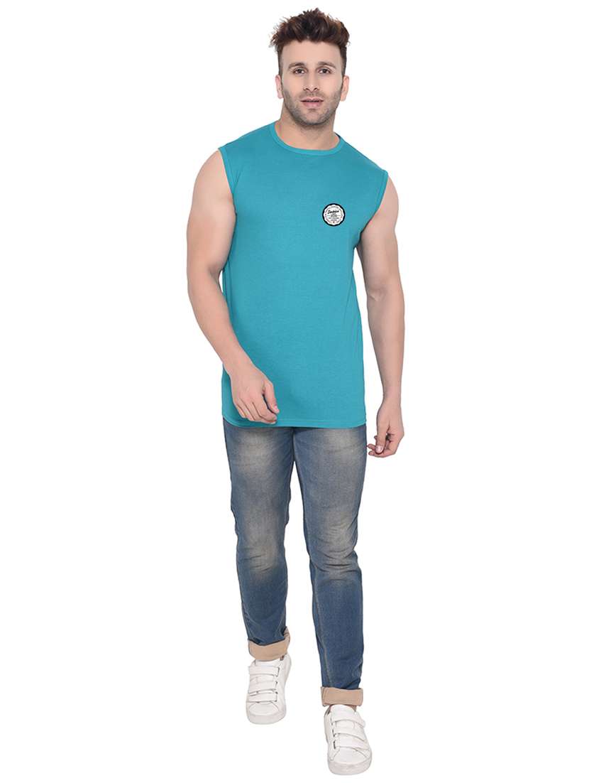 turquoise cotton blend t-shirt - 20841870 -  Standard Image - 3