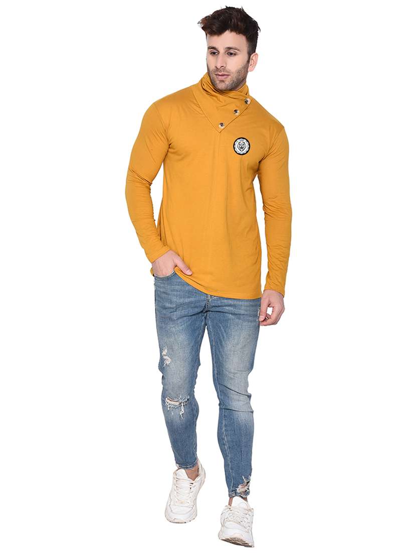 yellow cotton blend all over print t-shirt - 20841876 - Standard Image - 3