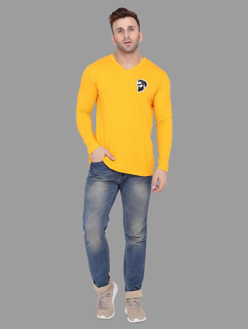yellow cotton blend t-shirt - 20841889 - Standard Image - 3