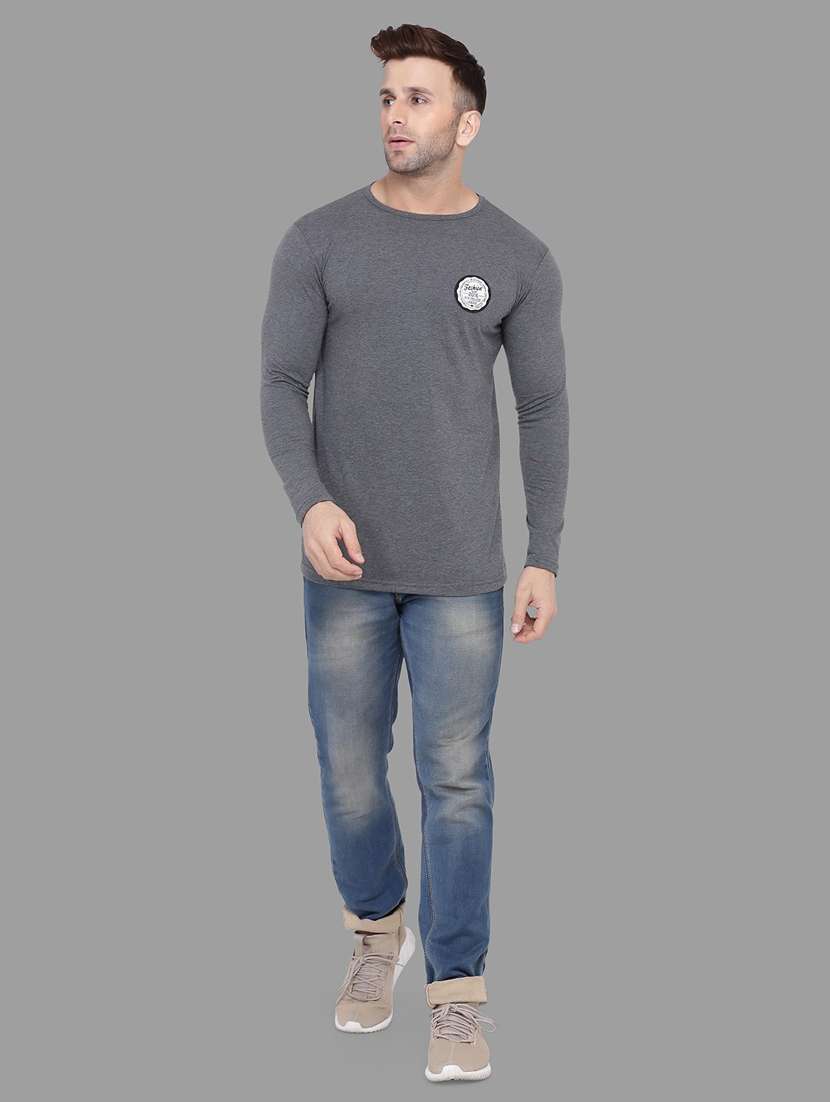  solid cotton blend t-shirt - 20841924 -  Standard Image - 3
