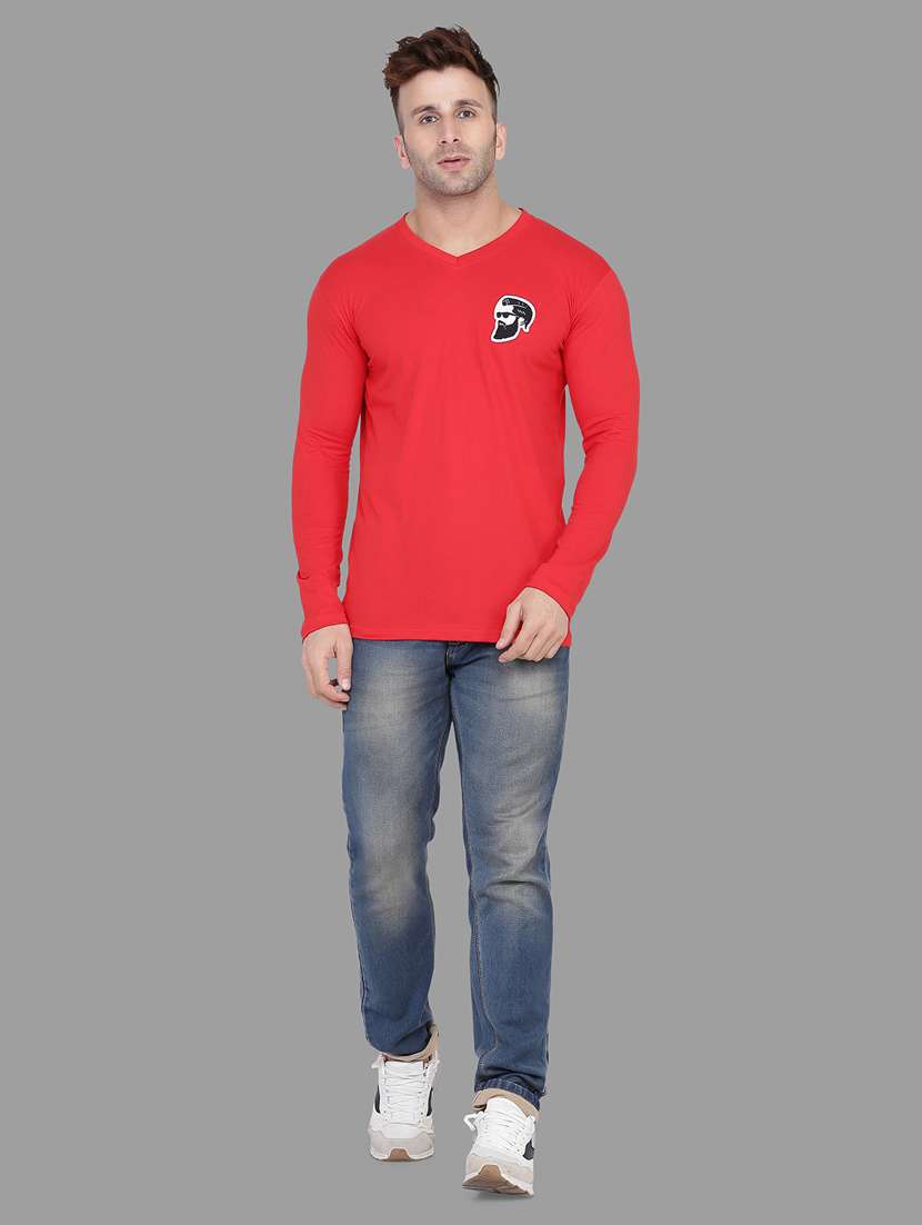 red cotton blend t-shirt - 20841925 -  Standard Image - 3