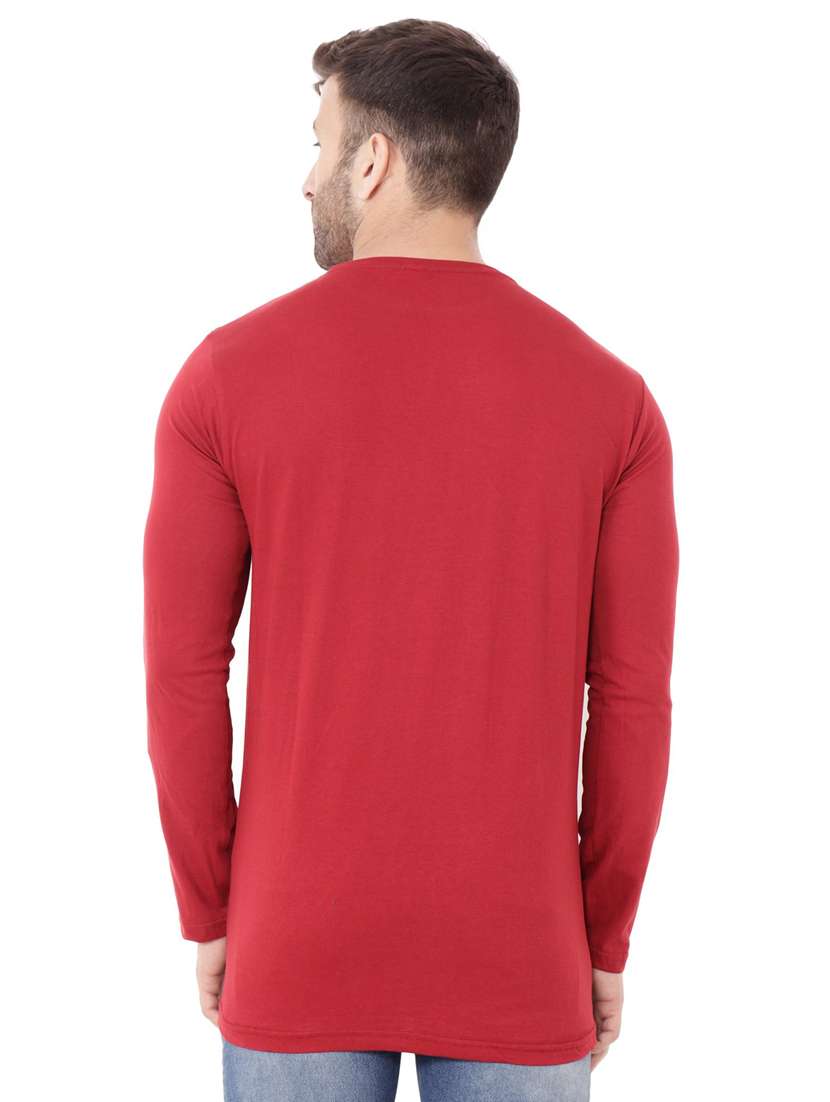 maroon cotton blend t-shirt - 20841928 -  Standard Image - 3