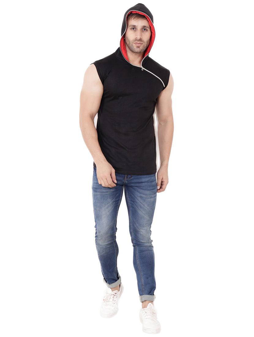 black solid cotton blend t-shirt - 20841931 - Standard Image - 3