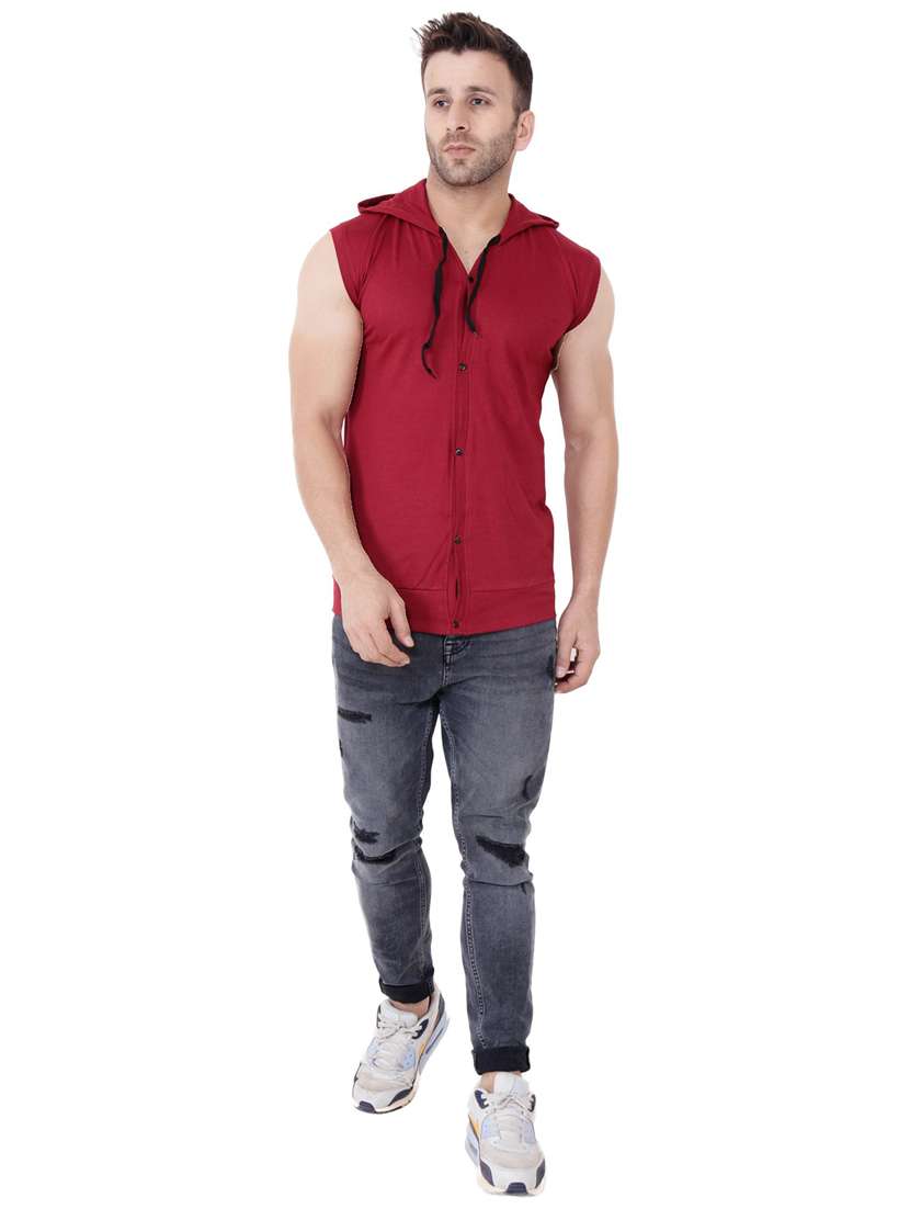 maroon cotton blend t-shirt - 20841935 -  Standard Image - 3