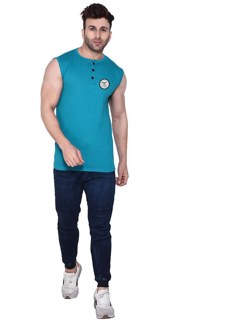 turquoise cotton blend  t-shirt - 20841958 -  Standard Image - 3