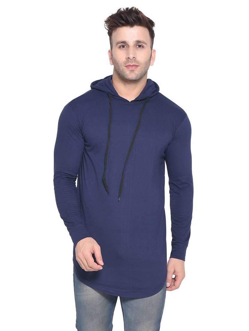 dark blue cotton blend t-shirt