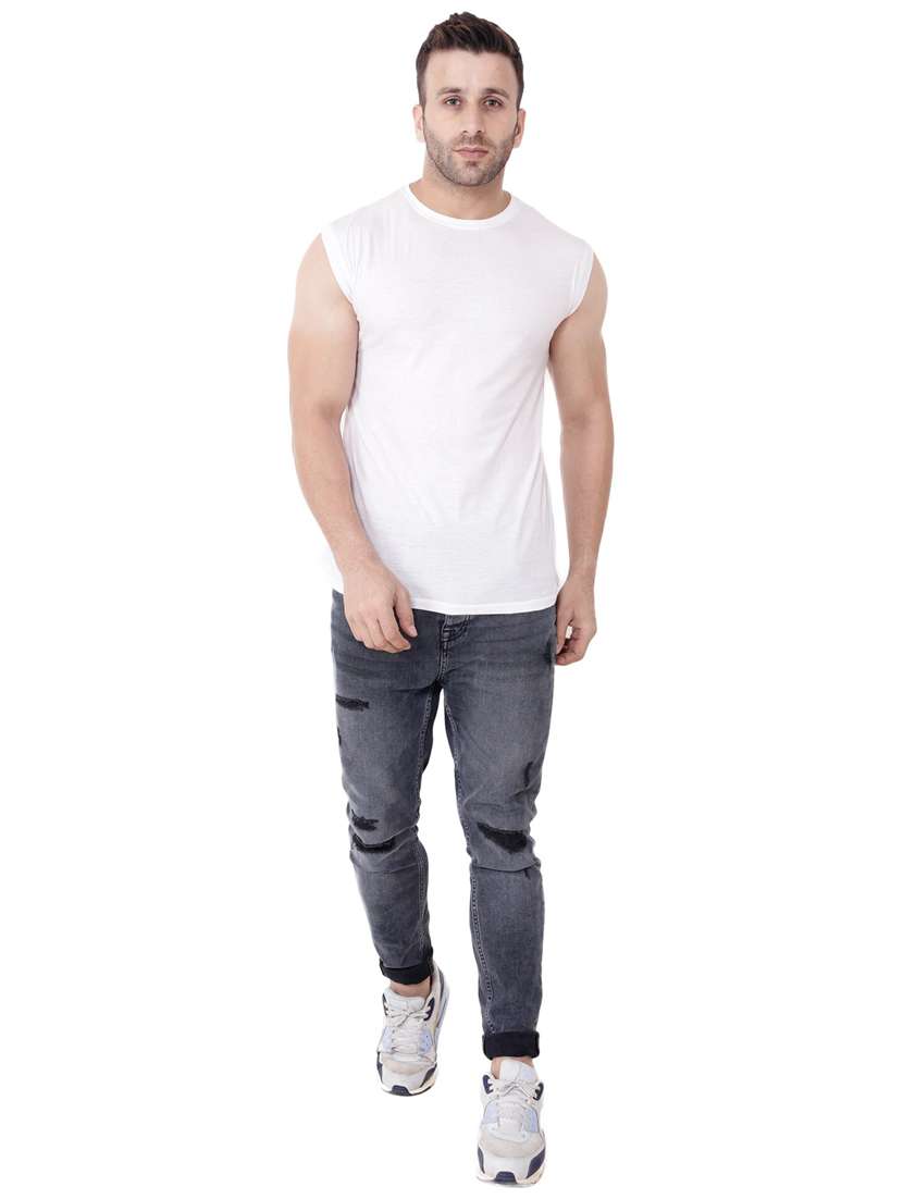 white solid cotton blend t-shirt - 20842000 -  Standard Image - 3