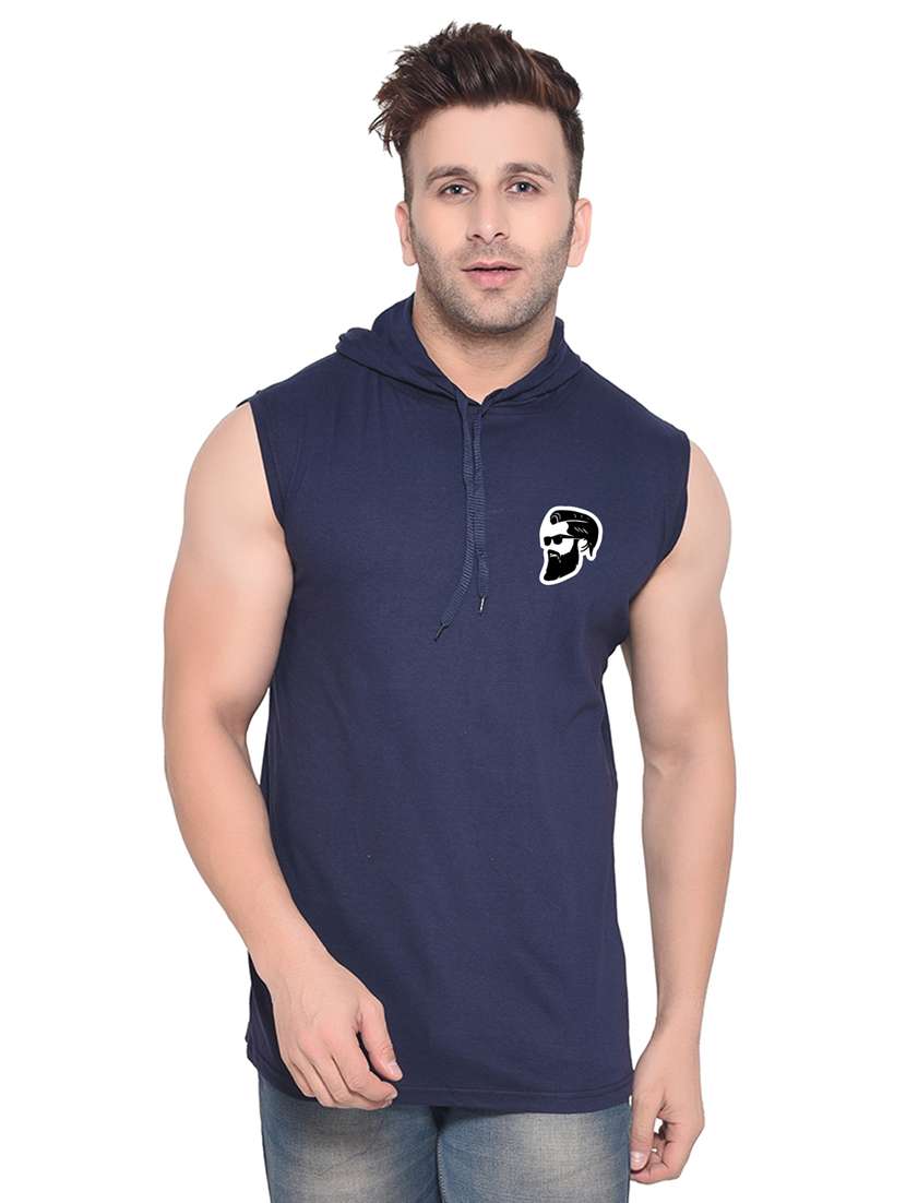 dark blue cotton blend  t-shirt