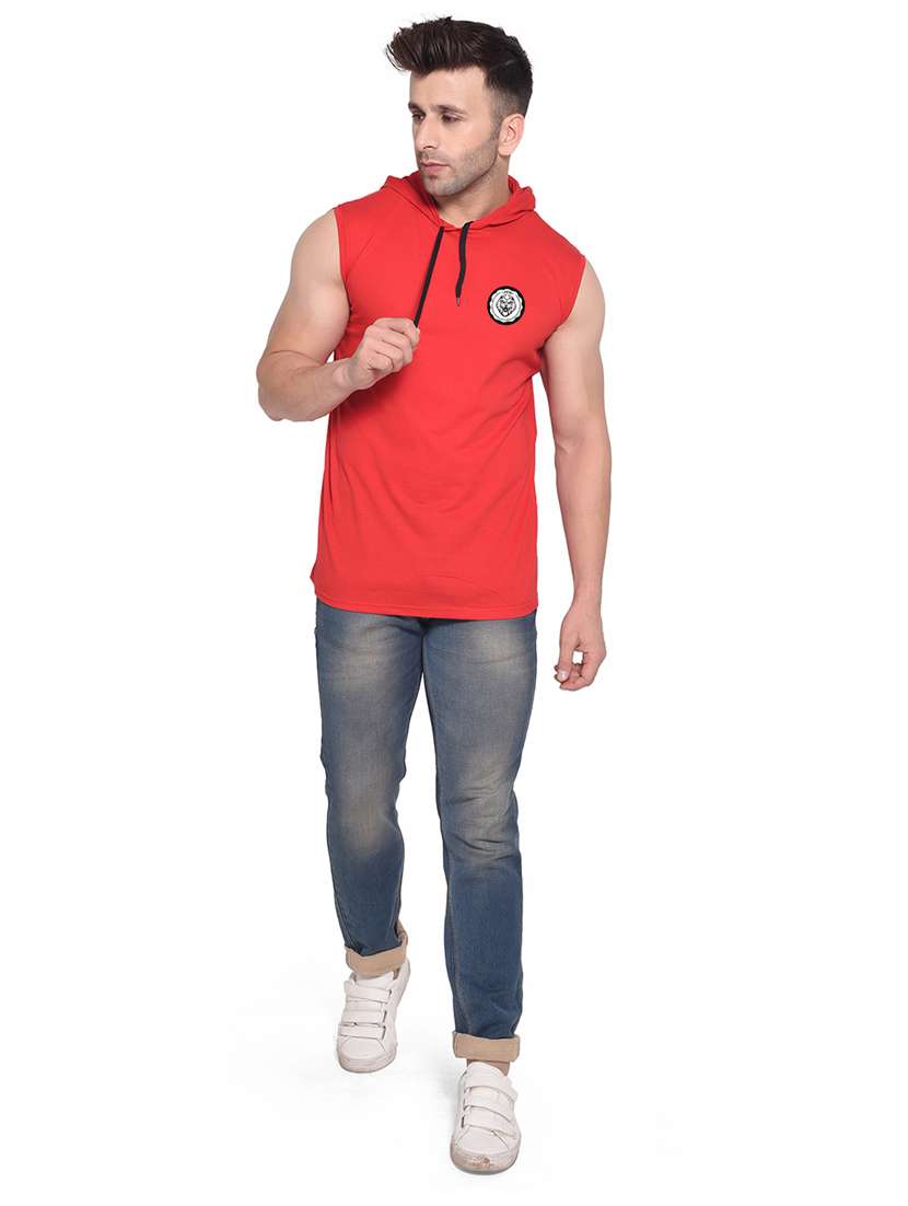 red cotton blend t-shirt - 20842010 -  Standard Image - 3