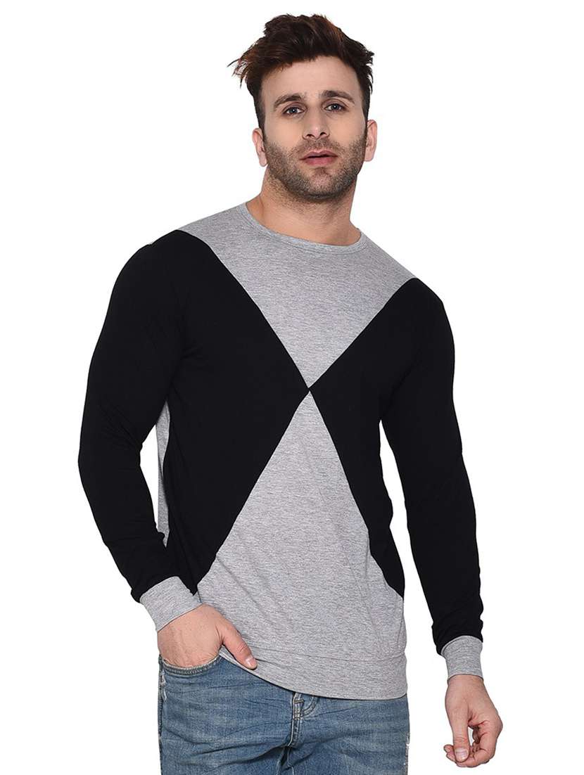 men color block long sleeve t-shirt