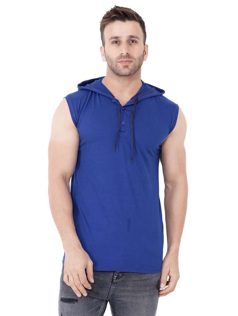 blue cotton blend t-shirt